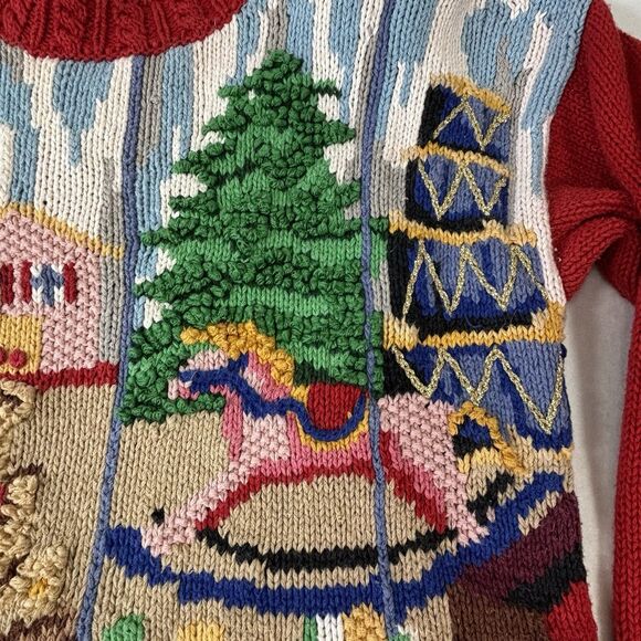 Vintage Heirloom Collectibles Christmas Sweater Red Shopping Graphics - Picture 3 of 9